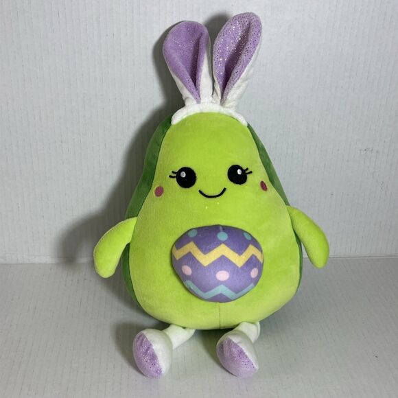 Linzy Easter Bunny Avocado Plush 12" Green  With Rabbit Ears Soft  Toy - Picture 1 of 10